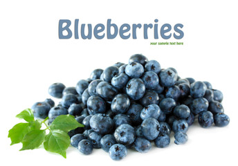 Blueberries isolated on white