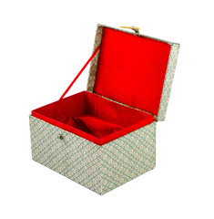 Empty red Chinese gift box isolate