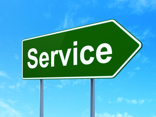 Business concept: Service on road sign background