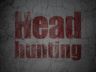 Business concept: Head Hunting on grunge wall background