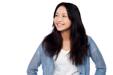Fototapeta premium Charming chinese girl, casual portrait