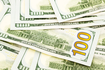 new edition 100 dollar banknotes, money  for credit  and benefit