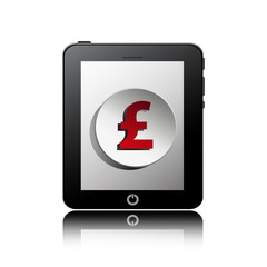 tablet pc computer with finance symbol icon on display.Vector EP
