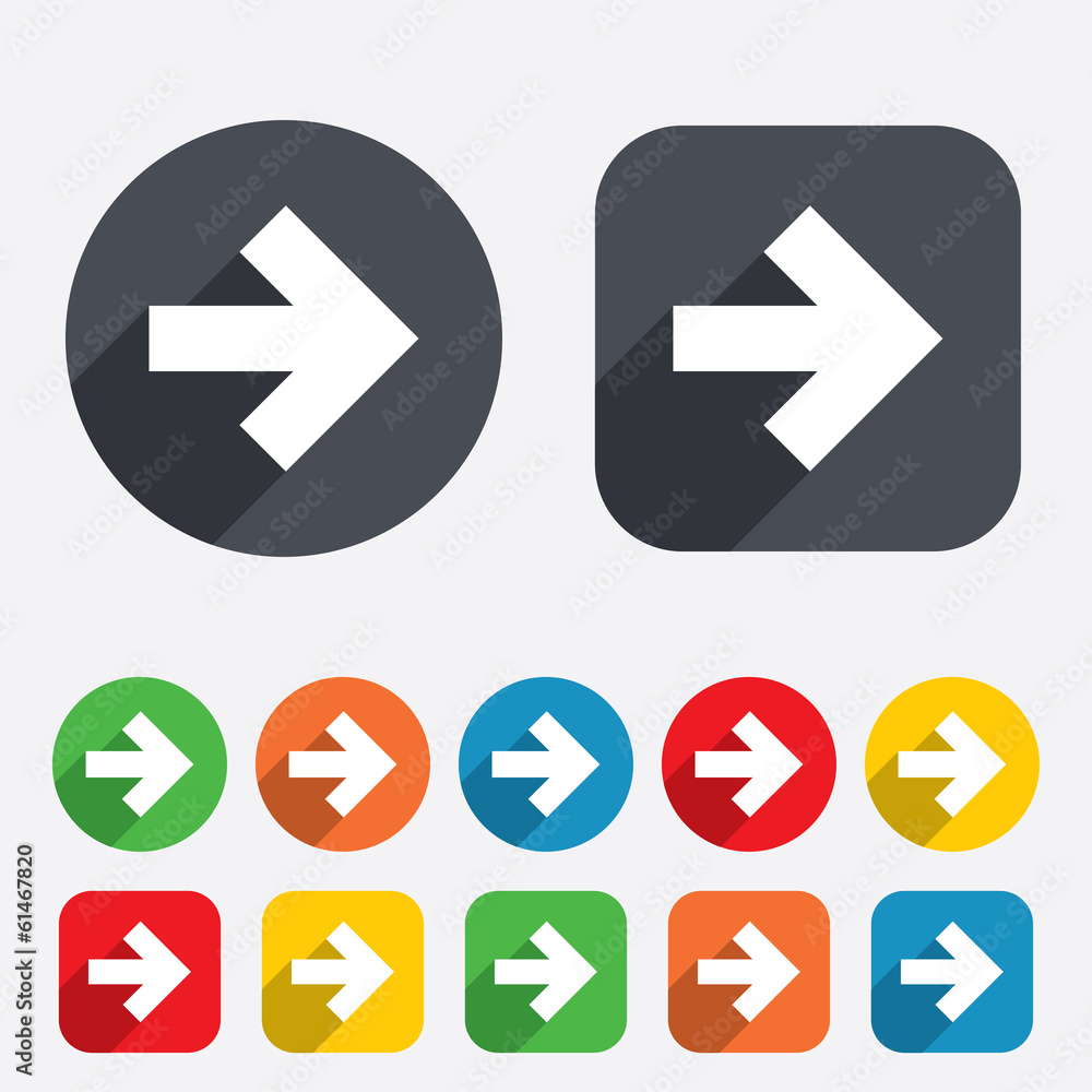 Poster arrow sign icon. next button. navigation symbol