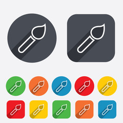 Paint brush sign icon. Artist symbol.