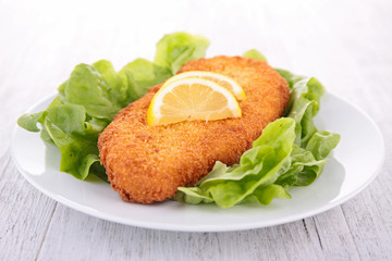 breaded meat or fish