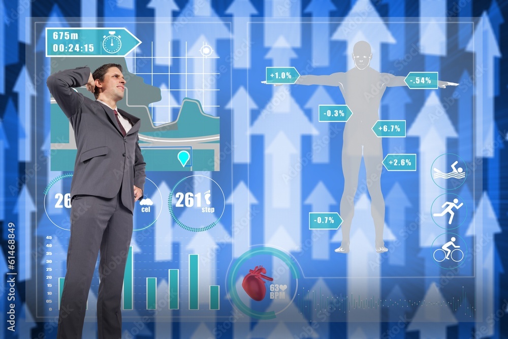 Poster composite image of thinking businessman scratching head
