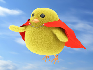 Little Chicken Superhero in Flight