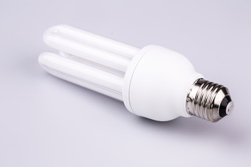 energy efficient light bulb isolated on white