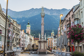 Saint Anne Column in Innsbruck, Austria. - obrazy, fototapety, plakaty
