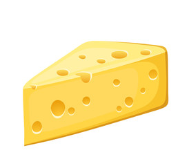 Piece of cheese. Vector illustration.