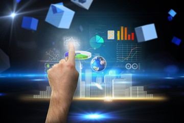 Composite image of hand pointing