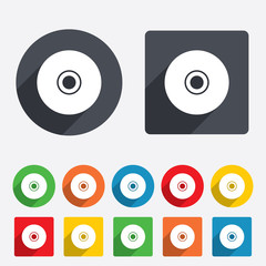 CD or DVD sign icon. Compact disc symbol.