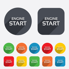 Start engine sign icon. Power button.