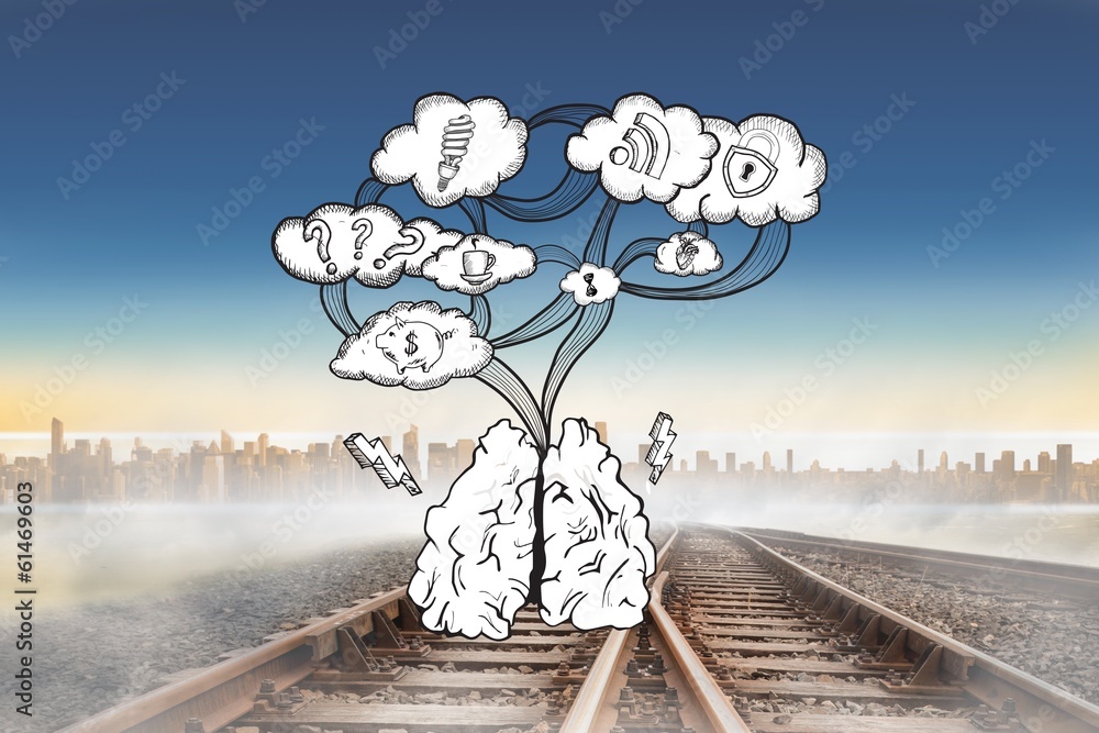 Poster Composite image of cloud computing doodle