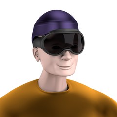 realistic 3d render of skier