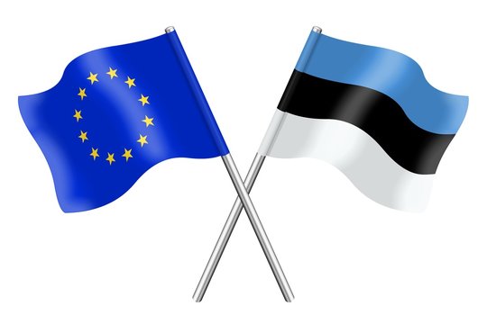 Flags : duet Europe and Estonia