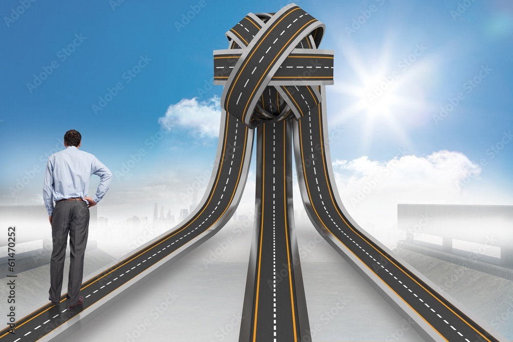 Poster composite image of businessman with hand on hip