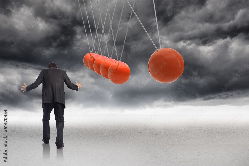 Poster composite image of gesturing businessman
