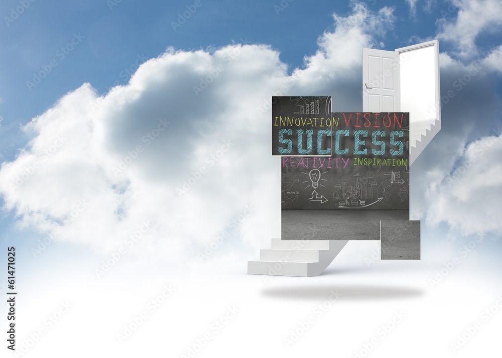 Poster composite image of success plan on abstract screen