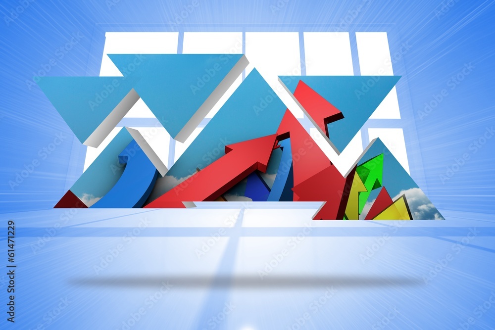 Poster Composite image of arrows on abstract screen