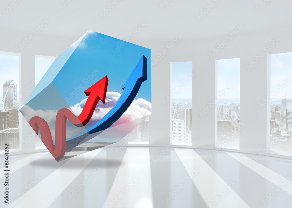 Poster Composite image of arrows on abstract screen
