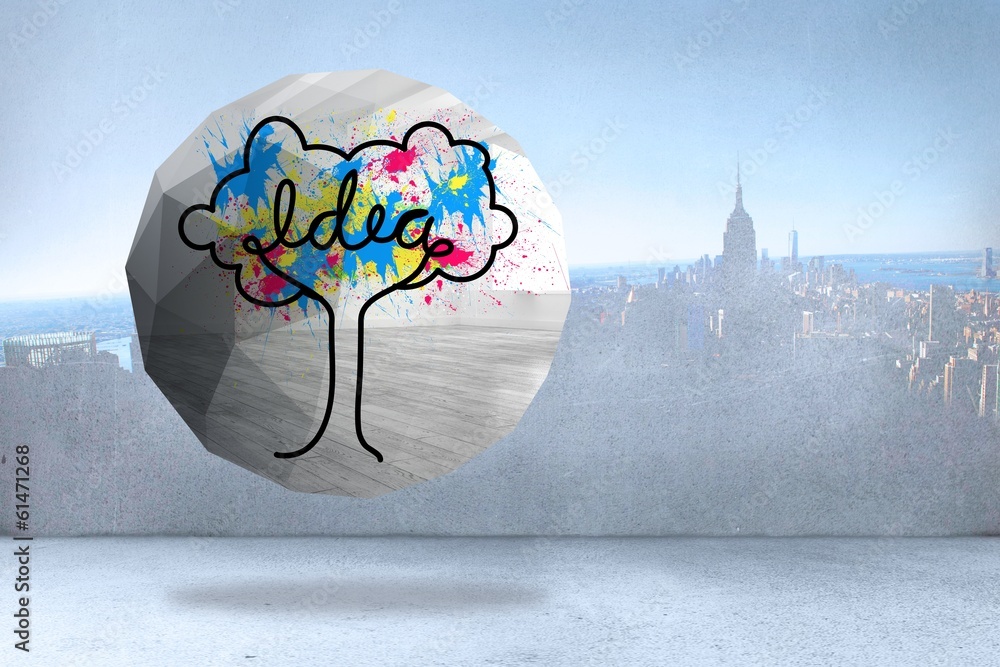 Poster Composite image of idea tree on abstract screen