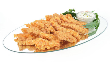 Fried chicken pieces