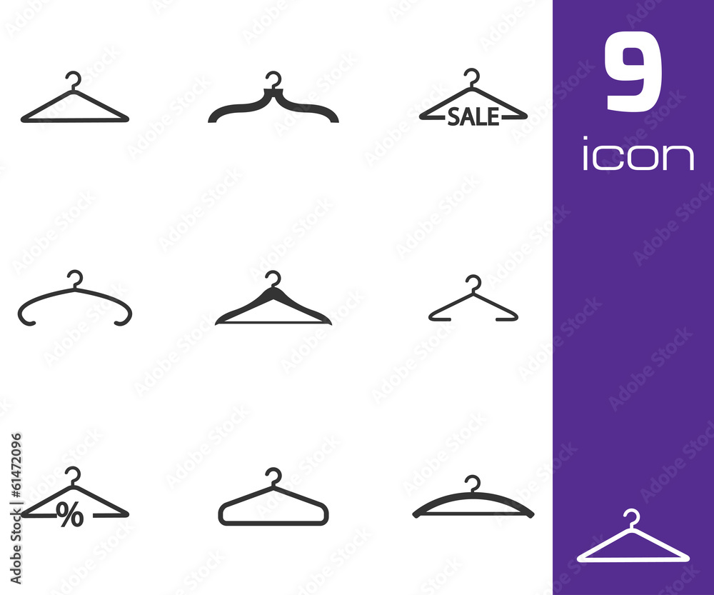 Canvas Prints vector black hanger icons set