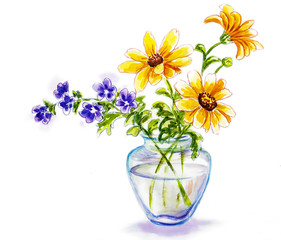 Fototapeta premium Spring flowers in vase