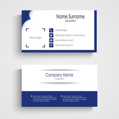 Modern blue light business card template