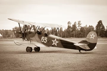 Crédence de cuisine en verre imprimé Ancien avion biplan Polikarpov Po-2, avion WW2