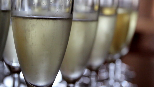 Up-close Image of the Sparkling Champagne glasses