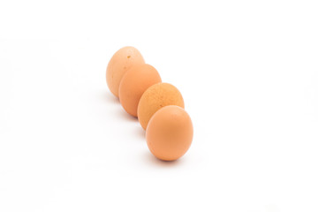 Eggs in a basket on a white background