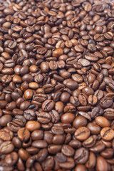 Brown roasted coffee beans