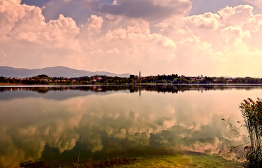 Reflection on Lake of Pusiano