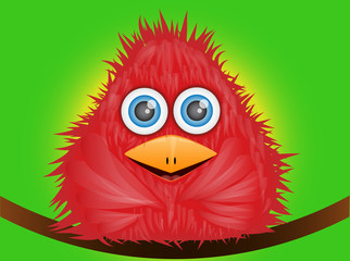 positive bird on a branch