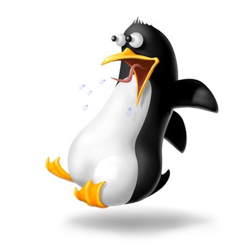 pinguino terrorizzato