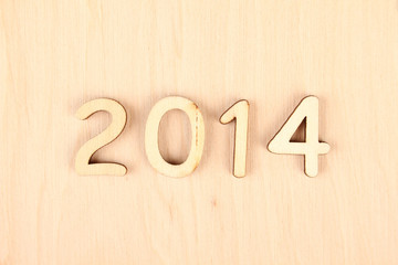 Obraz premium Wooden number in 2014. New Year