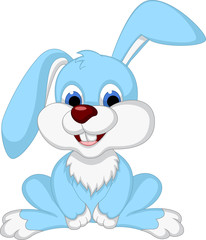 cute rabbit cartoon posing