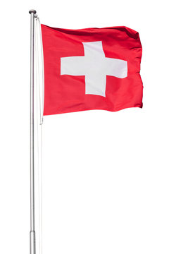 Swiss Flag on White