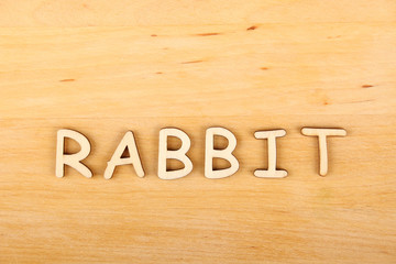 Wooden text "Rabbit"