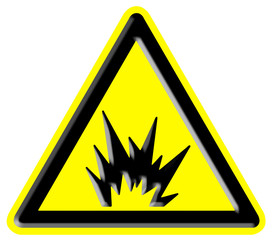 Warning risk of explosion sign