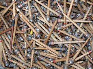 A Collection of Vintage Wooden Textile Bobbins.