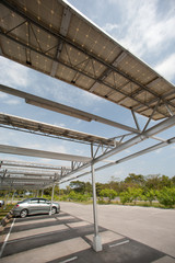 solar cell on roof at car park.