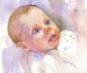 Portrait of an Baby (water-colors technique)