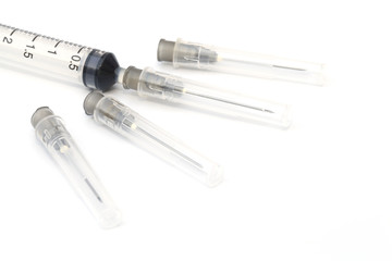 Fototapeta premium Syringe isolated on the white background