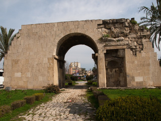 Fototapeta na wymiar Ancient Cleopatra's Gate in Tarsus in Turkey