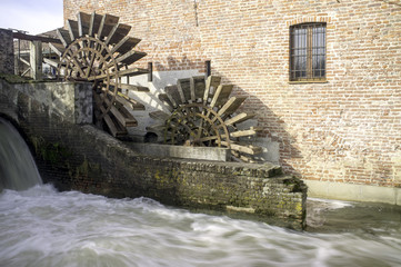 Leonardo da Vinci's water mill color image