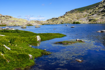 lake at gredos mountains in avila spain